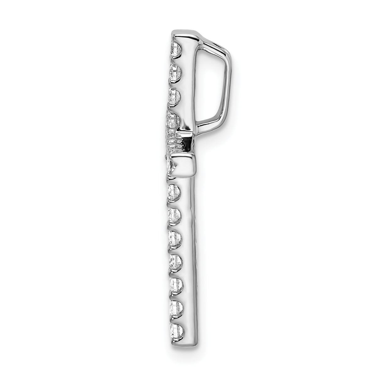 1/2 carat Diamond Cross Chain Slide Pendant - 10k White Gold / Diamond, Lab Grown