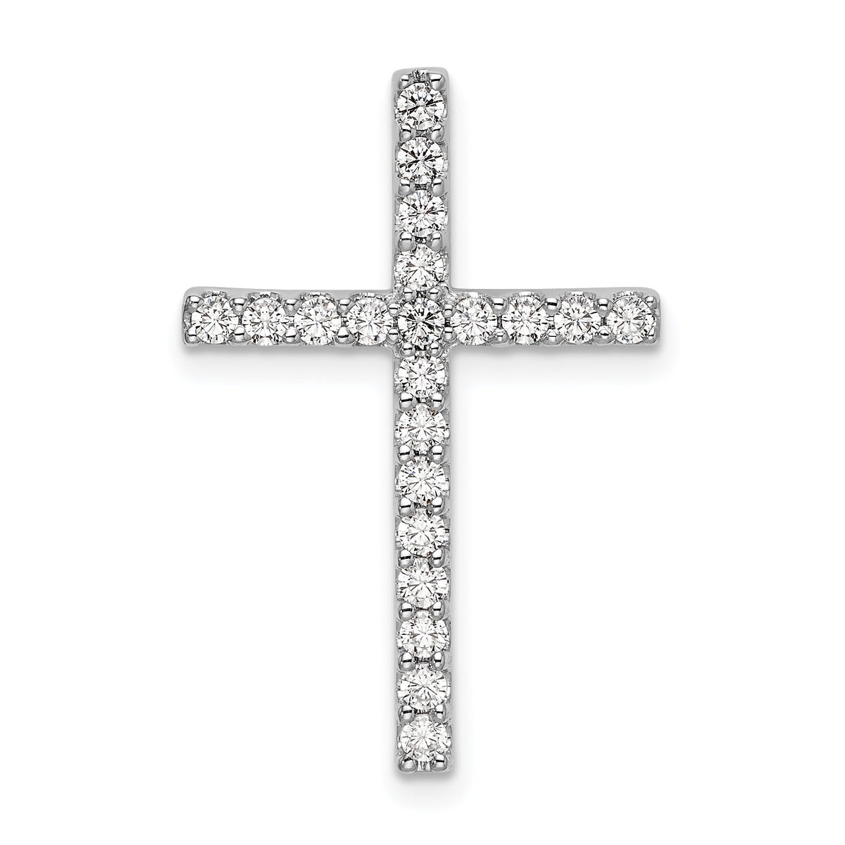 1/2 carat Diamond Cross Chain Slide Pendant - 10k White Gold / Diamond, Lab Grown#10k White Gold_Diamond, Lab Grown