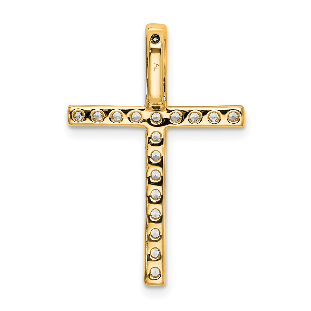 1/2 carat Diamond Cross Chain Slide Pendant - 10k Yellow Gold / Diamond, Lab Grown