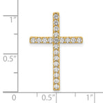 1/2 carat Diamond Cross Chain Slide Pendant - 10k Yellow Gold / Diamond, Lab Grown