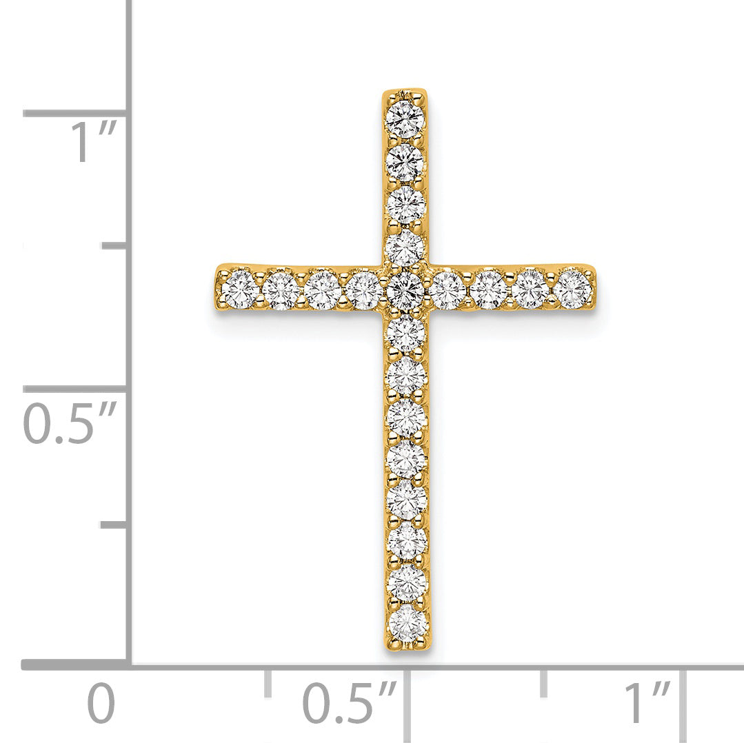 1/2 carat Diamond Cross Chain Slide Pendant - 10k Yellow Gold / Diamond, Lab Grown