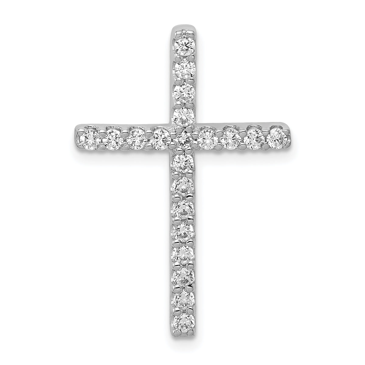 1/2 carat Diamond Cross Chain Slide Pendant - 14k White Gold / Diamond