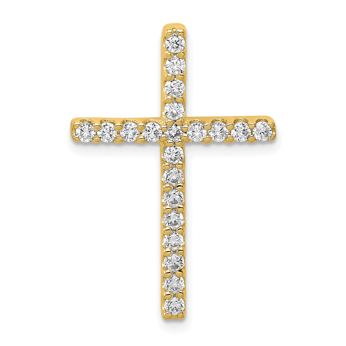 1/2 carat Diamond Cross Chain Slide Pendant - 14k Yellow Gold / Diamond, Lab Grown