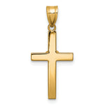 14k Two-tone Diamond Heart Cross Pendant
