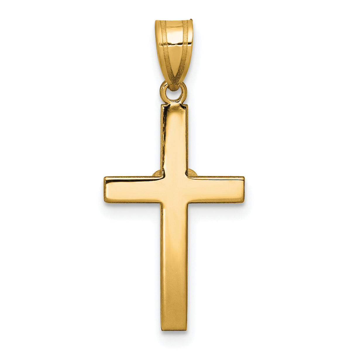 14k Two-tone Diamond Heart Cross Pendant