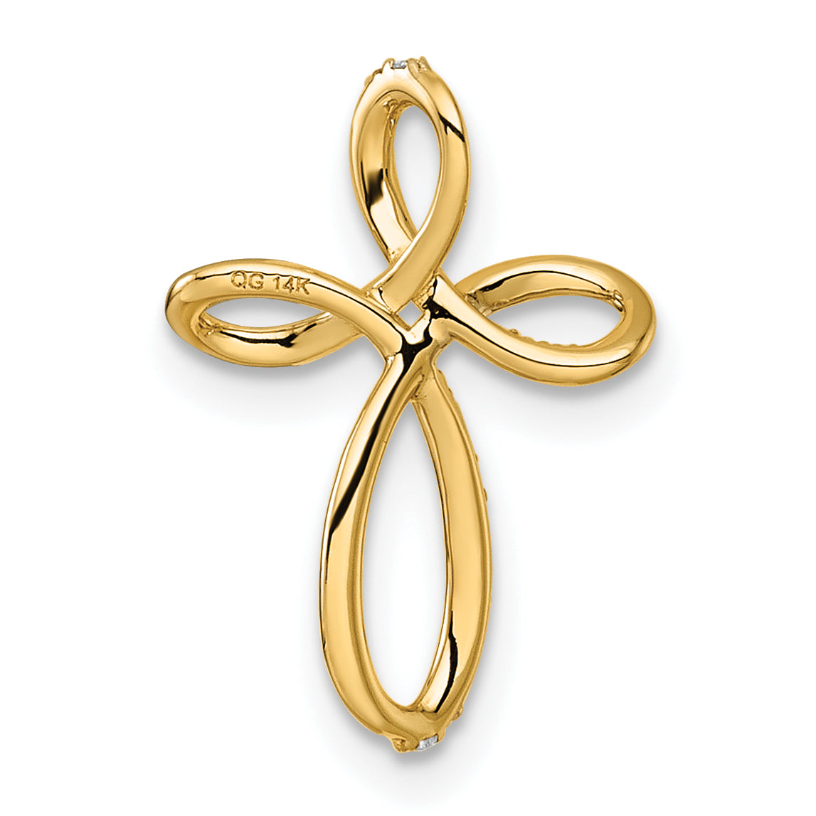 Gold Diamond Cross Pendant - 14k Yellow Gold / 1/3 ctw. / 18.1x12.6mm