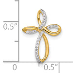 Gold Diamond Cross Pendant - 14k Yellow Gold / 1/3 ctw. / 18.1x12.6mm
