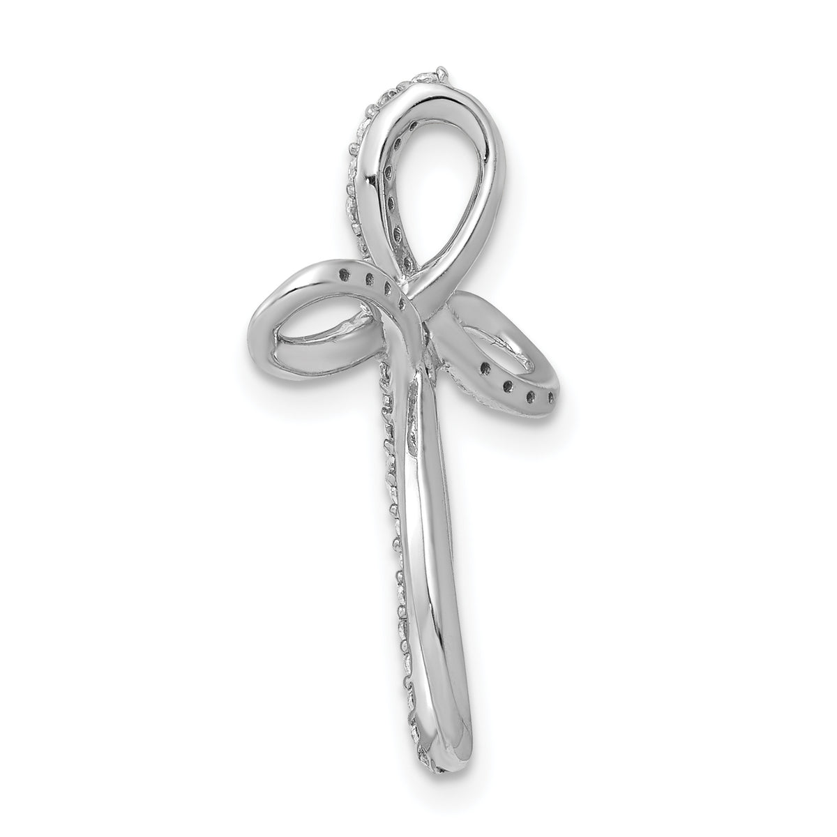 Gold Diamond Cross Pendant - 14k White Gold / 1/6 ctw. / 24x16.4mm