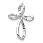 Gold Diamond Cross Pendant - 14k White Gold / 1/6 ctw. / 24x16.4mm