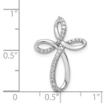 Gold Diamond Cross Pendant - 14k White Gold / 1/6 ctw. / 24x16.4mm