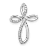 Gold Diamond Cross Pendant - 14k White Gold / 1/6 ctw. / 24x16.4mm