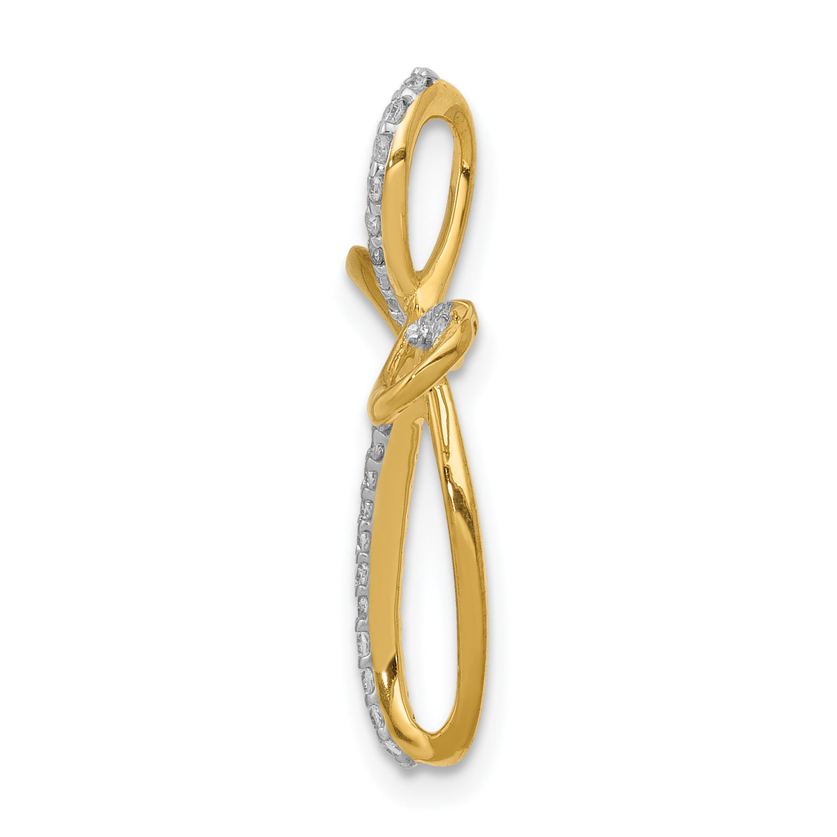 Gold Diamond Cross Pendant - 14k Yellow Gold / 1/6 ctw. / 24x16.4mm