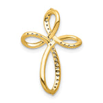 Gold Diamond Cross Pendant - 14k Yellow Gold / 1/6 ctw. / 24x16.4mm