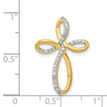 Gold Diamond Cross Pendant - 14k Yellow Gold / 1/6 ctw. / 24x16.4mm