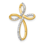 Gold Diamond Cross Pendant - 14k Yellow Gold / 1/6 ctw. / 24x16.4mm