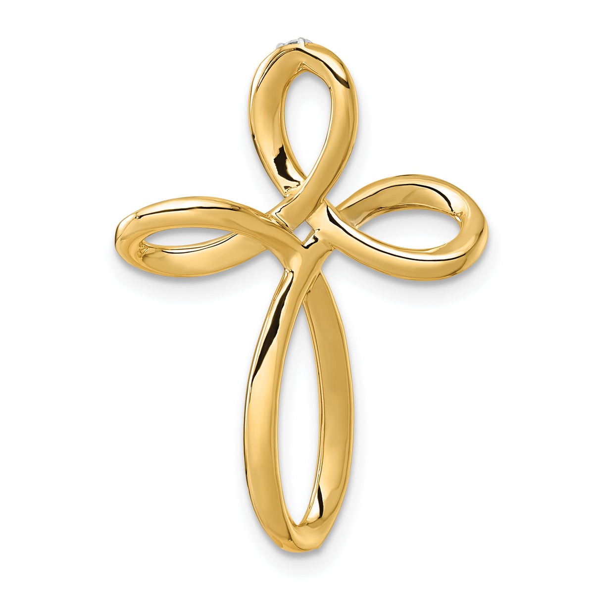 Gold Diamond Cross Pendant - 14k Yellow Gold / 1/3 ctw. / 29.9x22mm