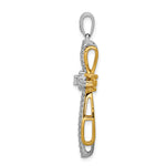 14k Two-Tone Gold 1/3 carat Diamond Passion Cross Pendant, view 2