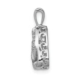 14k White Gold 1/5 carat Vibrant Moving Diamond Celtic Pendant, view 2