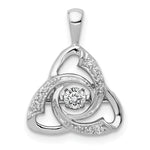14k White Gold 1/5 carat Vibrant Moving Diamond Celtic Pendant
