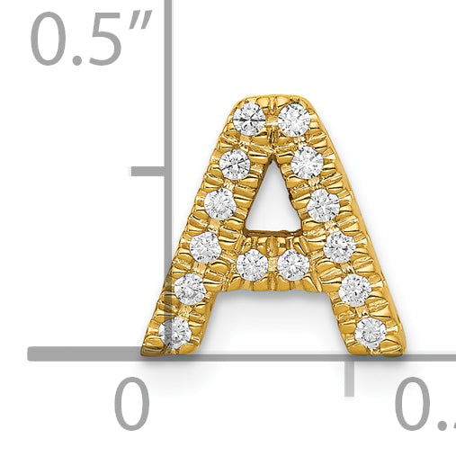 Diamond Initial Pendant - A / 10k Yellow Gold