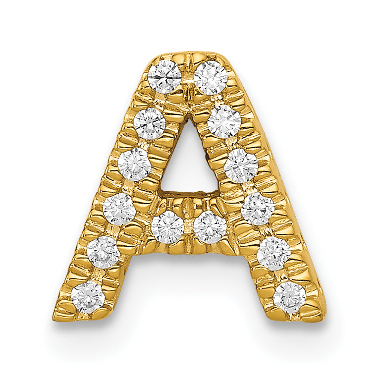 Diamond Initial Pendant - A / 10k Yellow Gold