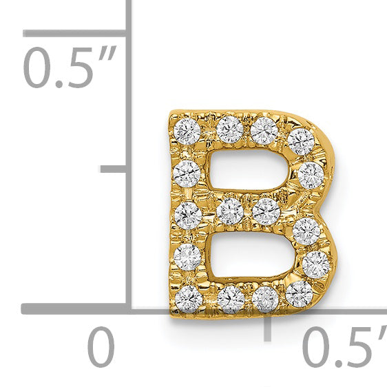 Diamond Initial Pendant - B / 14k Yellow Gold