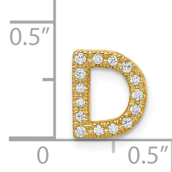 Diamond Initial Pendant - D / 14k Yellow Gold