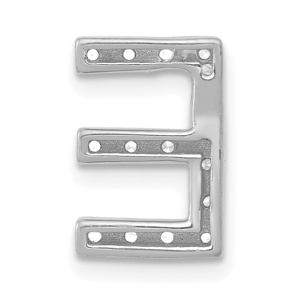 Diamond Initial Pendant - E / 14k White Gold