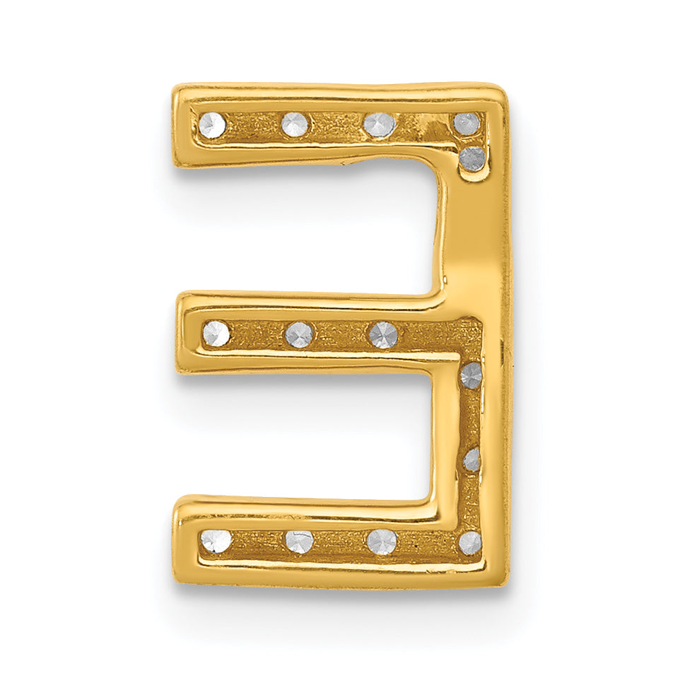 Diamond Initial Pendant - E / 14k Yellow Gold