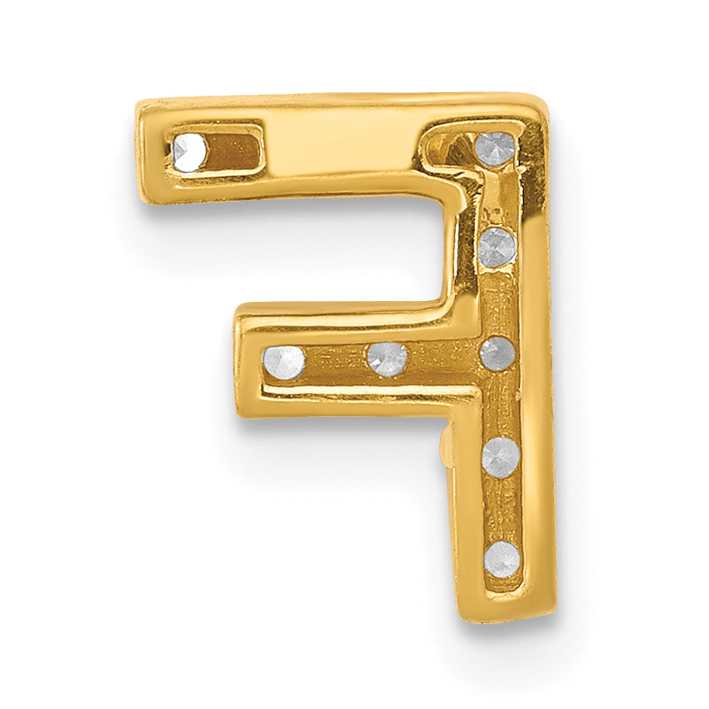 Diamond Initial Pendant - F / 10k Yellow Gold