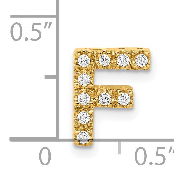 Diamond Initial Pendant - F / 14k Yellow Gold