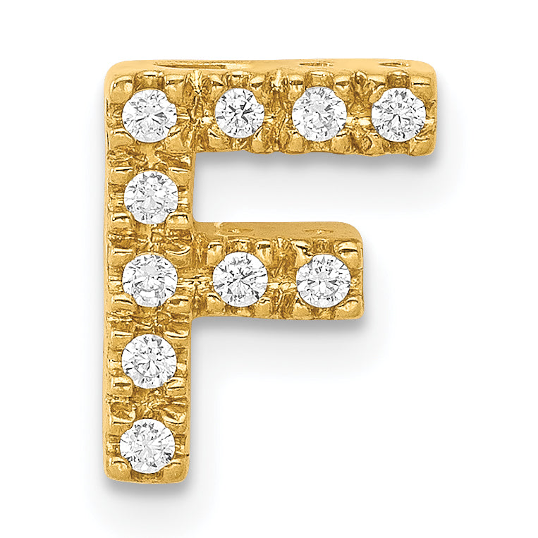 Diamond Initial Pendant - F / 14k Yellow Gold