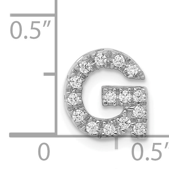 Diamond Initial Pendant - G / 14k White Gold
