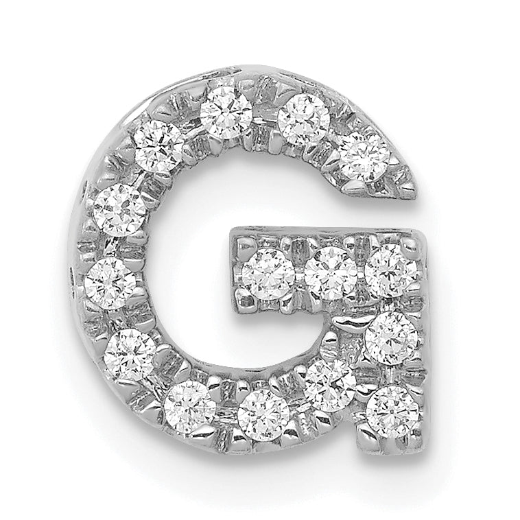 Diamond Initial Pendant - G / 14k White Gold