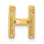 Diamond Initial Pendant - H / 14k Yellow Gold