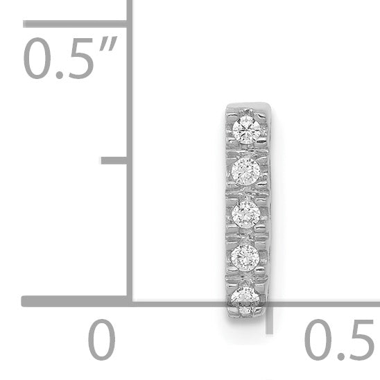 Diamond Initial Pendant - I / 14k White Gold