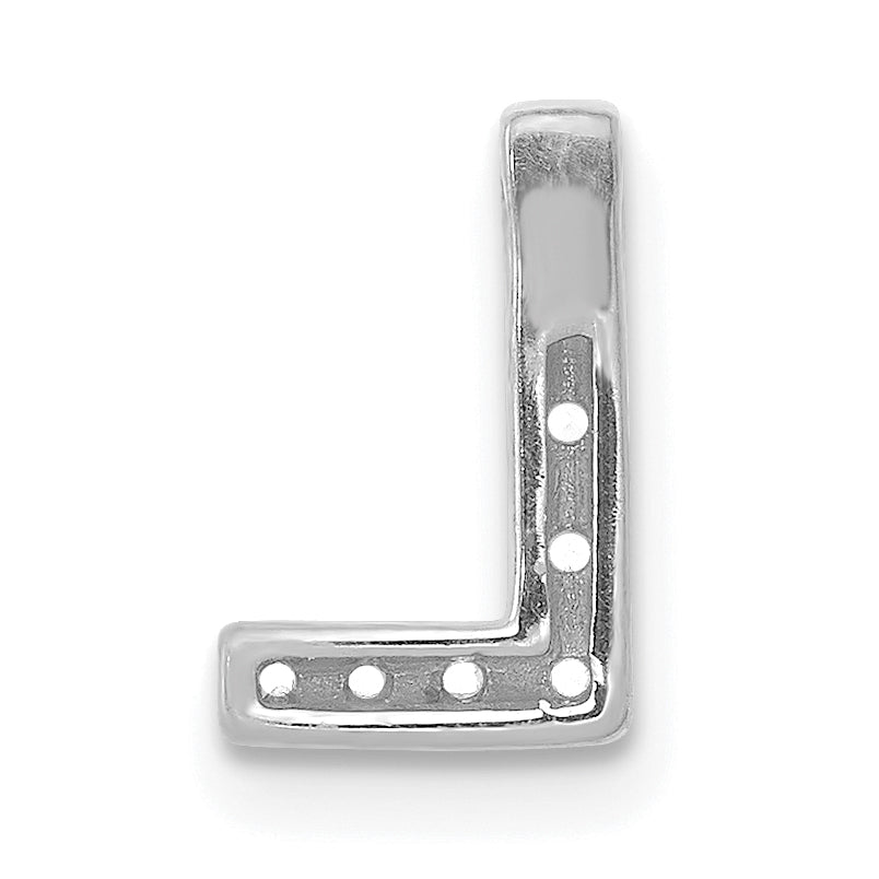 Diamond Initial Pendant - L / 14k White Gold