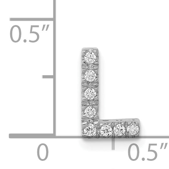 Diamond Initial Pendant - L / 14k White Gold