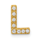 Diamond Initial Pendant - L / 14k Yellow Gold
