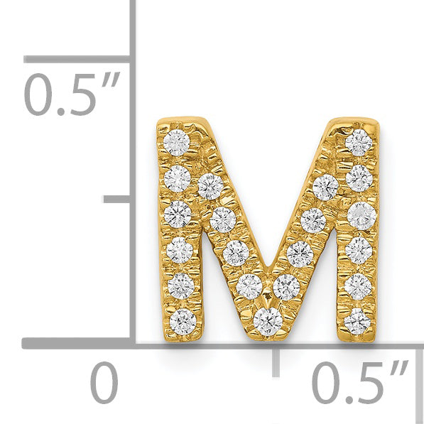 Diamond Initial Pendant - M / 14k Yellow Gold