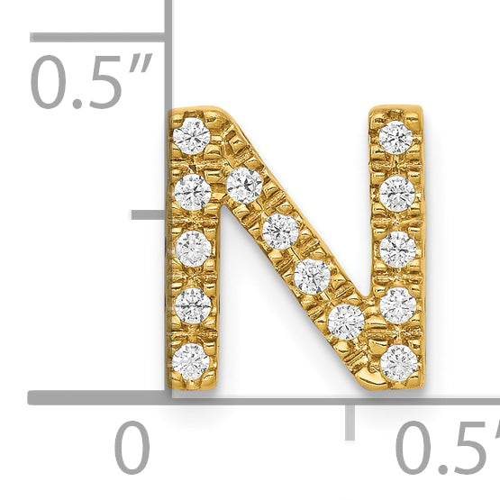 Diamond Initial Pendant - N / 10k Yellow Gold
