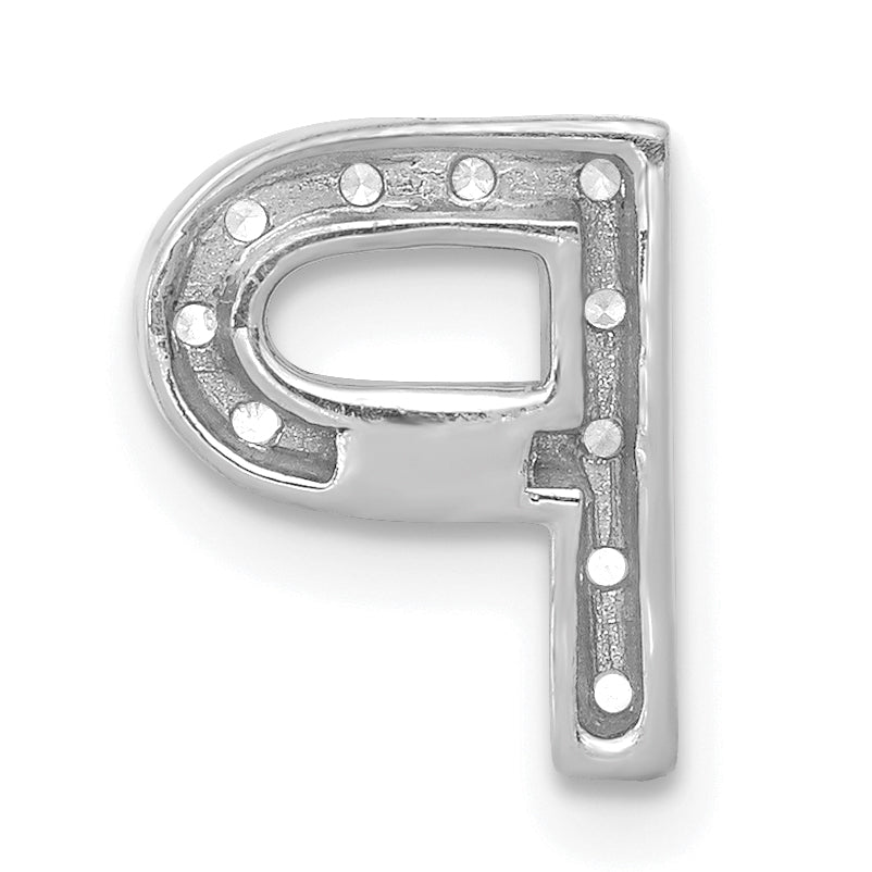 Diamond Initial Pendant - P / 14k White Gold