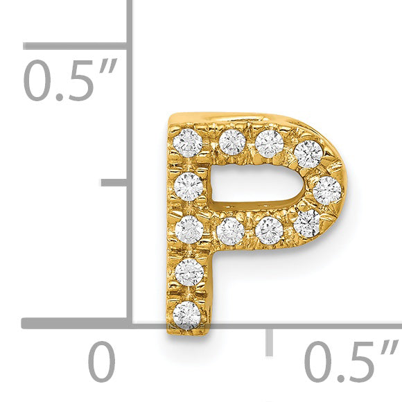 Diamond Initial Pendant - P / 14k Yellow Gold