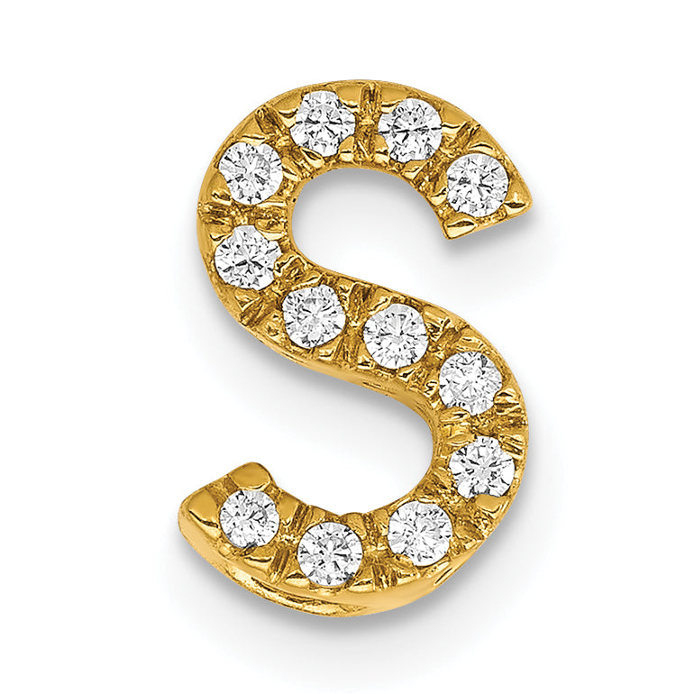 Diamond Initial Pendant - S / 10k Yellow Gold