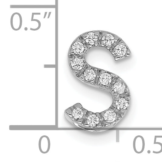 Diamond Initial Pendant - S / 14k White Gold