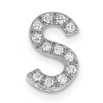 Diamond Initial Pendant - S / 14k White Gold
