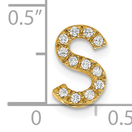 Diamond Initial Pendant - S / 14k Yellow Gold