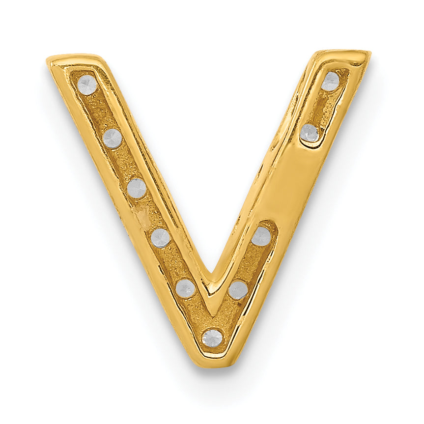 Diamond Initial Pendant - V / 10k Yellow Gold