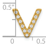 Diamond Initial Pendant - V / 10k Yellow Gold