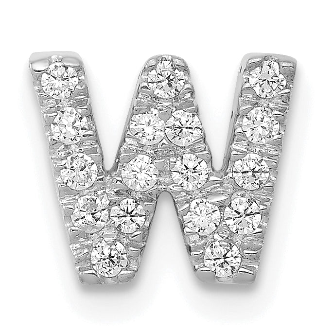 Diamond Initial Pendant - W / 14k White Gold